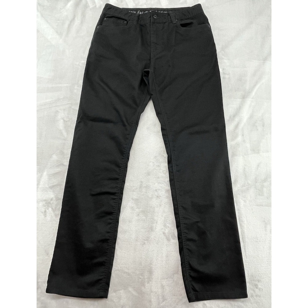 Prana Bridger Pants Men 33x32 Black Slim Straight Fit Stretch Blend Denim Twill